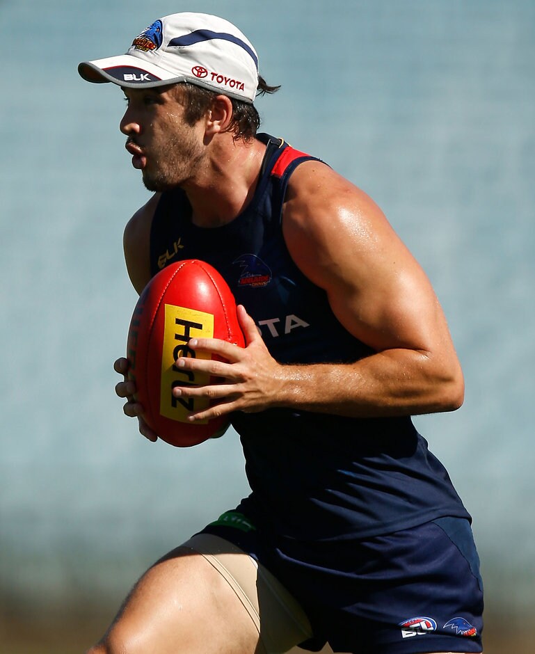 AFL 2016 Training - Adelaide Crows 090216 Matthew Jaensch in full flight at Crows training on Tuesday - ${keywords}